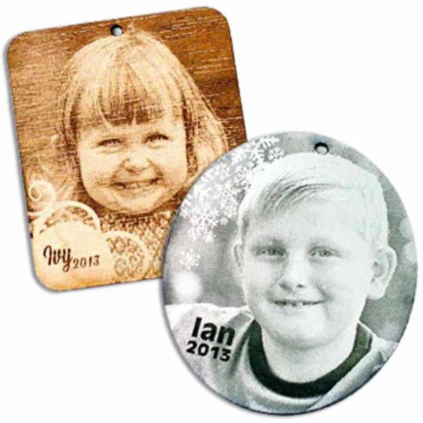 Laser Engraved Photo Ornaments