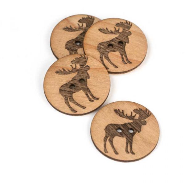 Wood Moose - buttons - Image 2