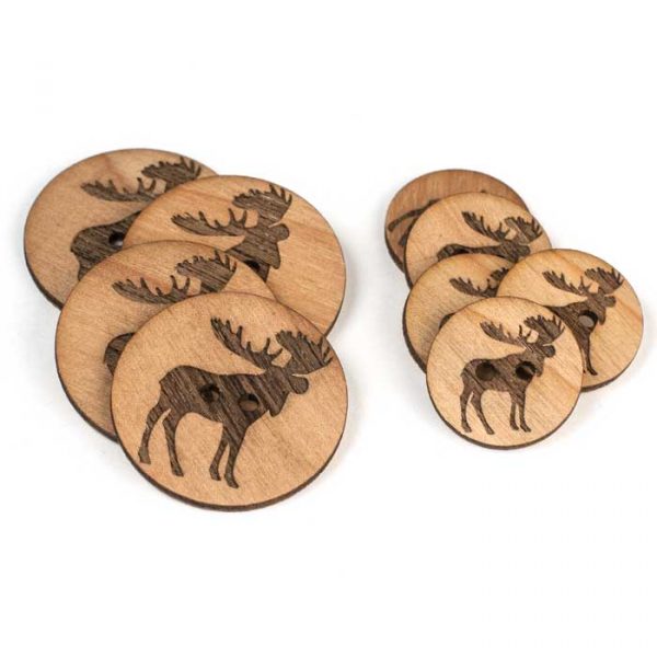 Wood Moose - buttons - Image 3