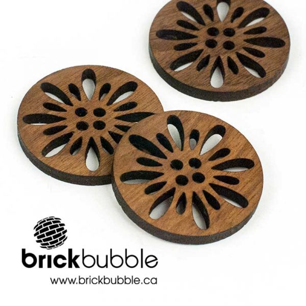 Open Floral — Walnut Button - Image 3