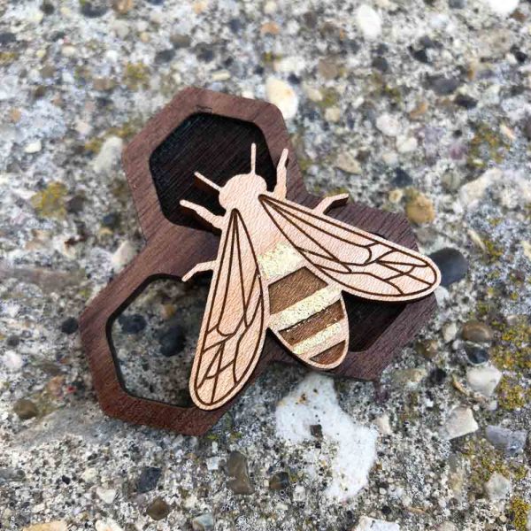 Bee hive brooch