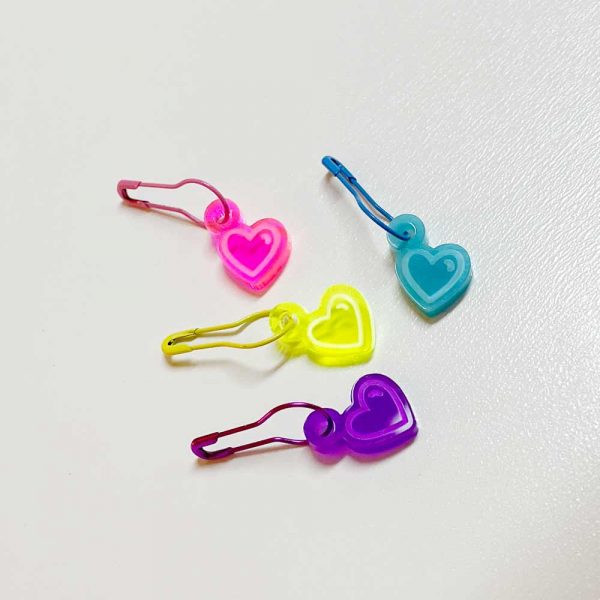 Acrylic Heart Stitch Markers - Image 2