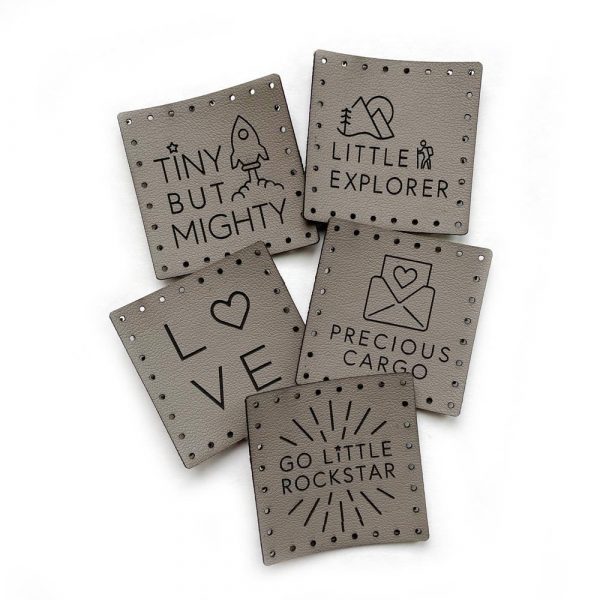 modern faux leather baby patches