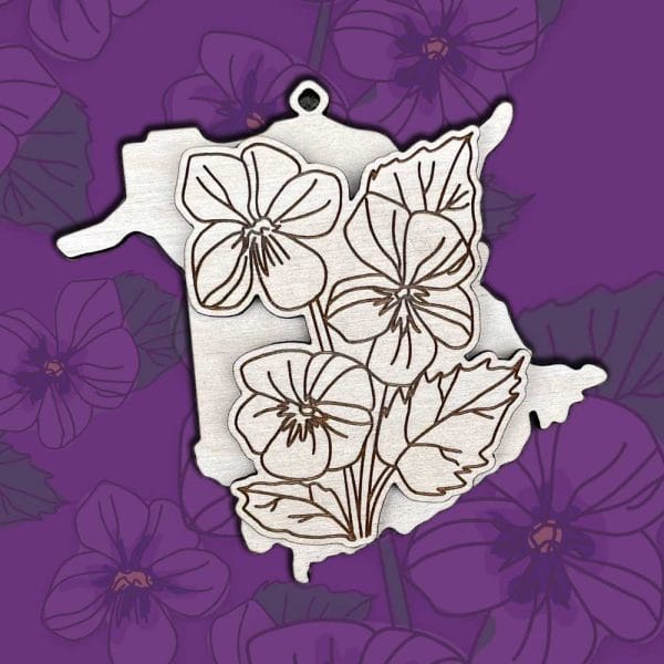 New Brunswick purple violet ornament