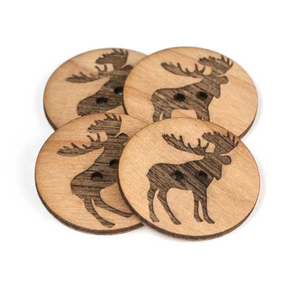 Wood Moose - buttons - Image 4