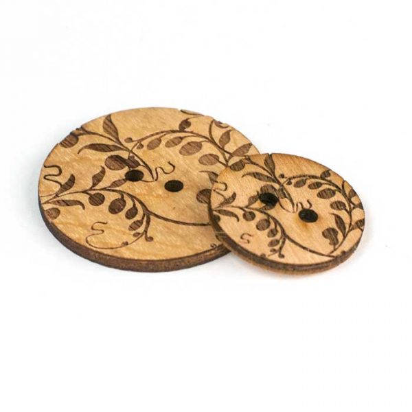 Wild Vines Button - solid maple - Image 2