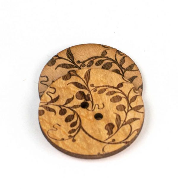 Wild Vines Button - solid maple - Image 3