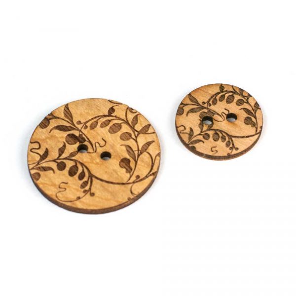 Wild Vines Button - solid maple - Image 4