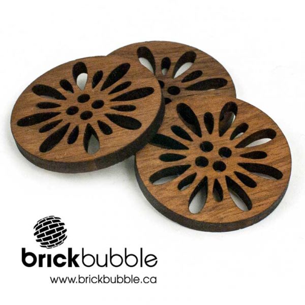 Open Floral — Walnut Button - Image 2