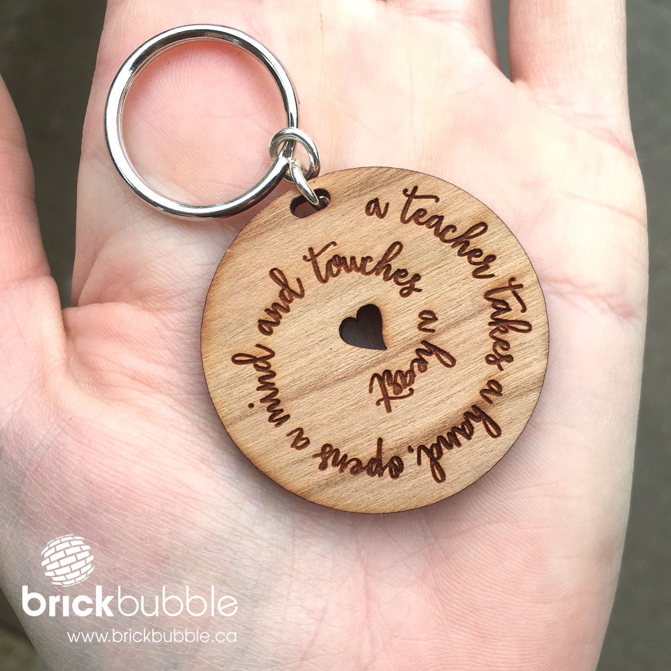 Open Mind Teacher Keychain Brickbubble