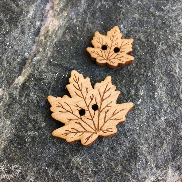 Natural Maple Leaf Buttons - Image 3