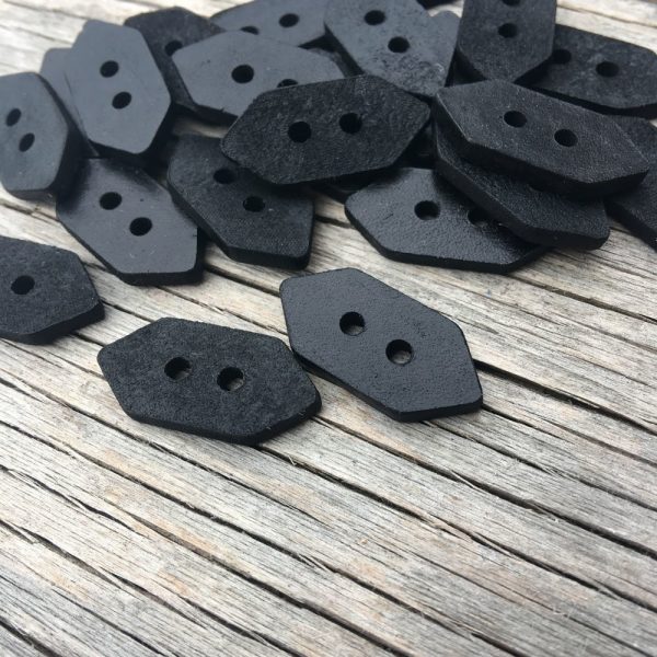 Black Leather geometric buttons