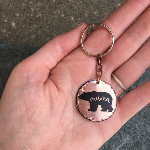 Mama Bear – copper key chain