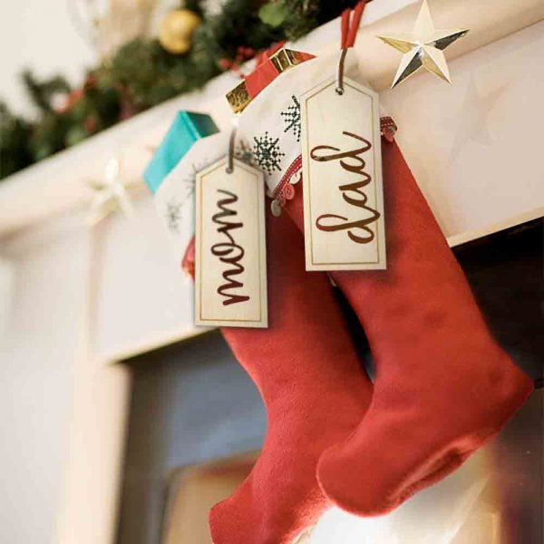 Custom Wood Stocking Tags