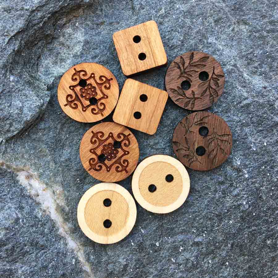 Small Solid Wood Button Series - Brickbubble