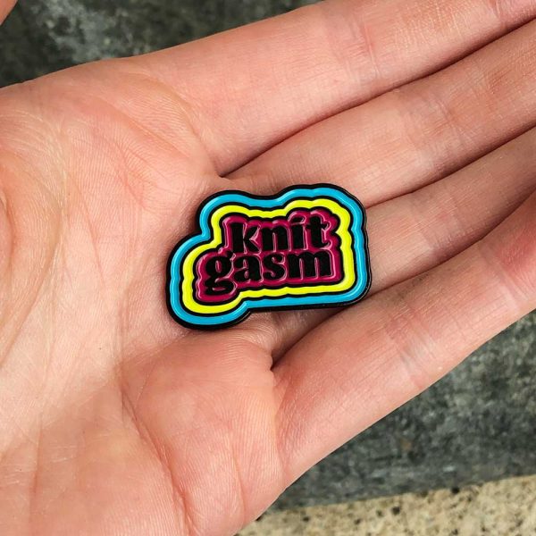 Knitgasm Pin