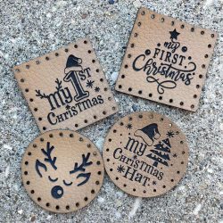 leather Christmas patches