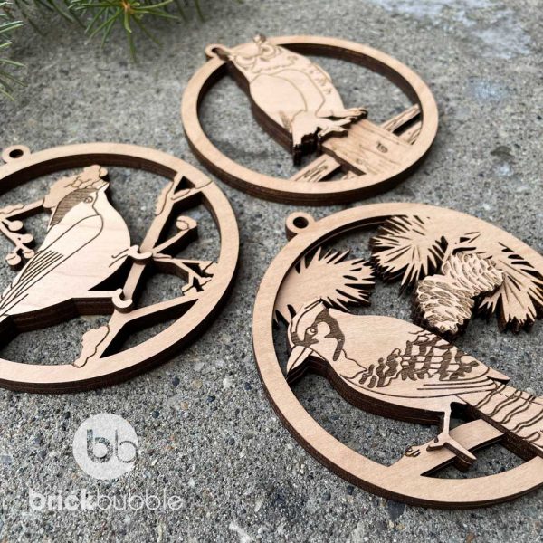 wood bird ornaments