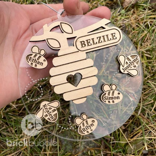 bee hive custom family ornament