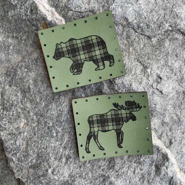 plaid bear and plaid moose patches