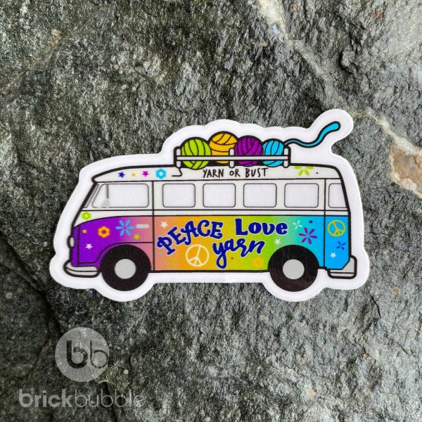 hippy van yarn bus sticker