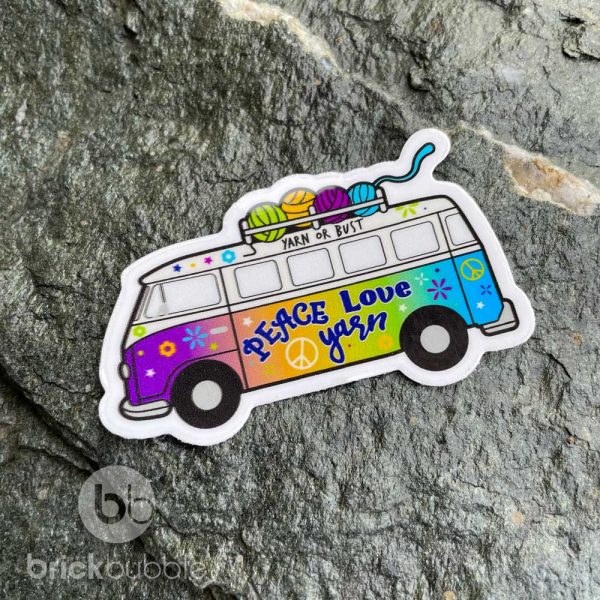 hippy van yarn bus sticker