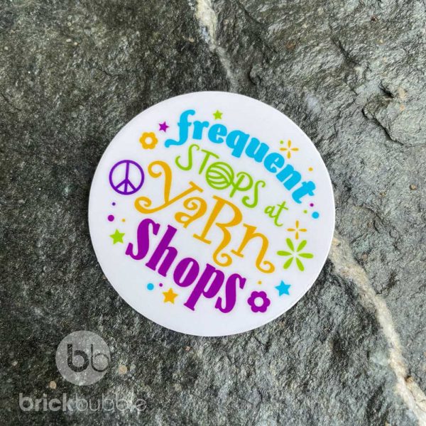 Frequent stops at yarn shops sticker