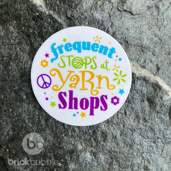 Frequent stops at yarn shops sticker