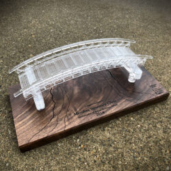 Acrylic Bridge with Walnut Base Award